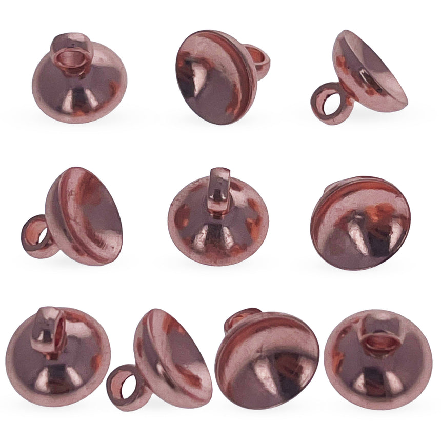 Pewter 10 Globe Rose Gold Tone Metal Ornament Caps - Ball or Egg Top Findings, End Caps 0.32 Inches (8 mm) in Gold color Round