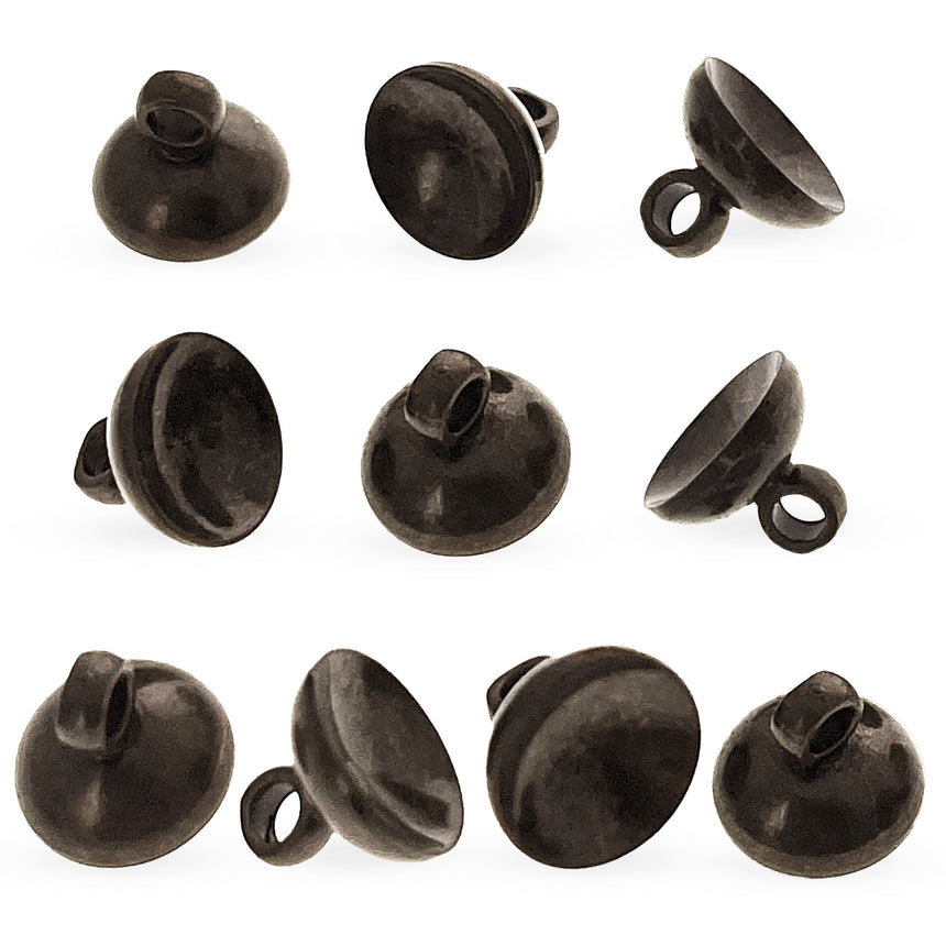 Pewter 10 Globe Bronze Tone Metal Ornament Caps - Ball or Egg Top Findings, End Caps 0.32 Inches (8 mm) in Brown color Round