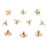 Metal 10 Floral Lily Gold Brass Metal Ornament Caps Ball or Egg Top Findings, End Caps  0.35 Inches (9 mm) in Gold color