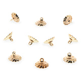 Metal 10 Scroll Dome Gold Tone Brass Metal Ornament Caps - Ball or Egg Top Findings, End Caps 0.39 Inches (10 mm) in Gold color