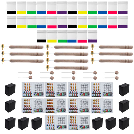 Metal 10 x Heavy Kistkas, 10 x Beeswax, 30 x Dyes, 10 x Wires, and 10 x Instructions Easter Egg Decorating Teacher Kit in Multi color