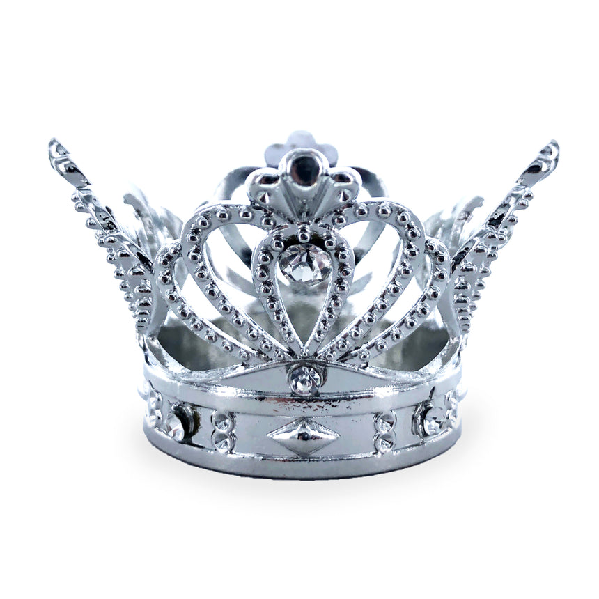 Metal Ornate Silver Crown Egg Stand Holder Display in Silver color