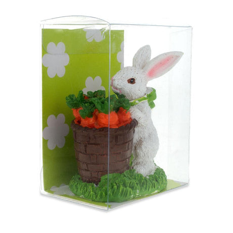 Bunny with Easter Basket Full of Carrots 3 Inches ,dimensions in inches: 3 x 2.5 x 2.5