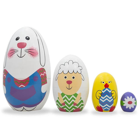 Set of 4 Unpainted Wooden Nesting Eggs Craft 5.25 Inches ,dimensions in inches: 5.25 x 5.25 x