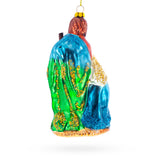 Sacred Holy Family Blown Glass Christmas Ornament ,dimensions in inches: 5 x 3 x