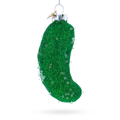 Glass Salted Pickle Glass Blown Glass Christmas Ornament in Green color