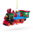 Glass Steam Train Blown Glass Christmas Ornament in Multi color