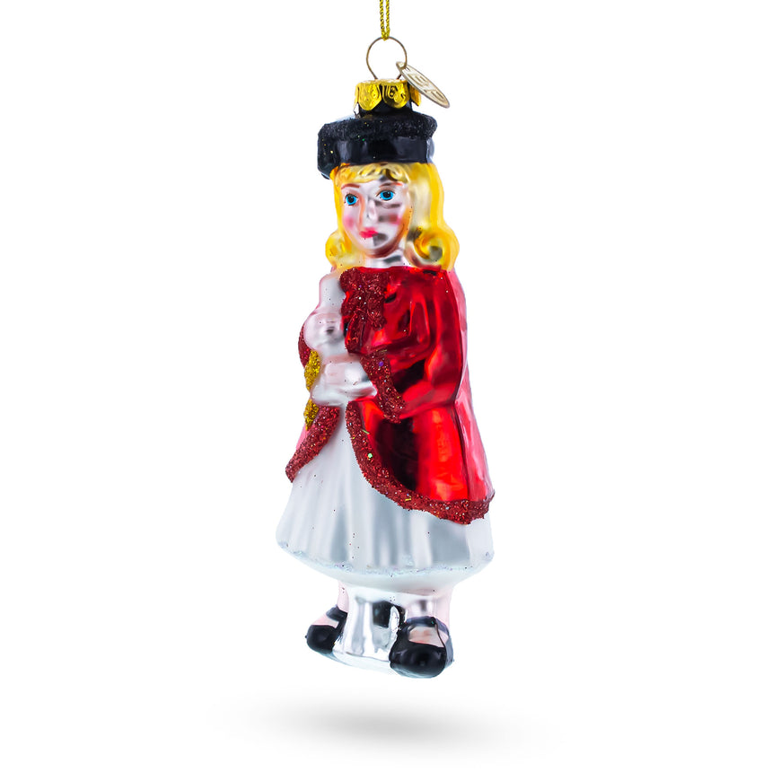 Glass Proud Graduate Holding a Diploma Glass Christmas Ornament in Red color