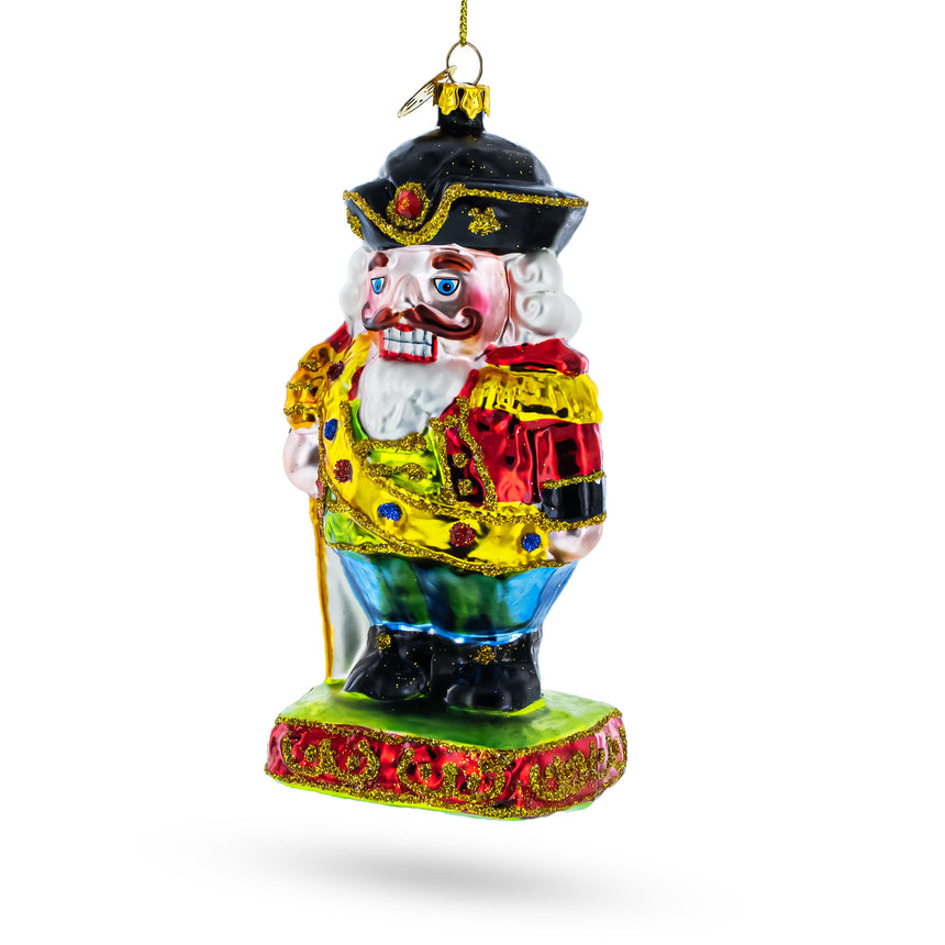 Glass New Year Festive Nutcracker Blown Glass Christmas Ornament in Multi color