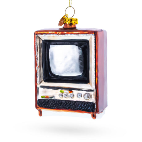 Glass Nostalgic Retro Classic TV Blown Glass Christmas Ornament in Multi color