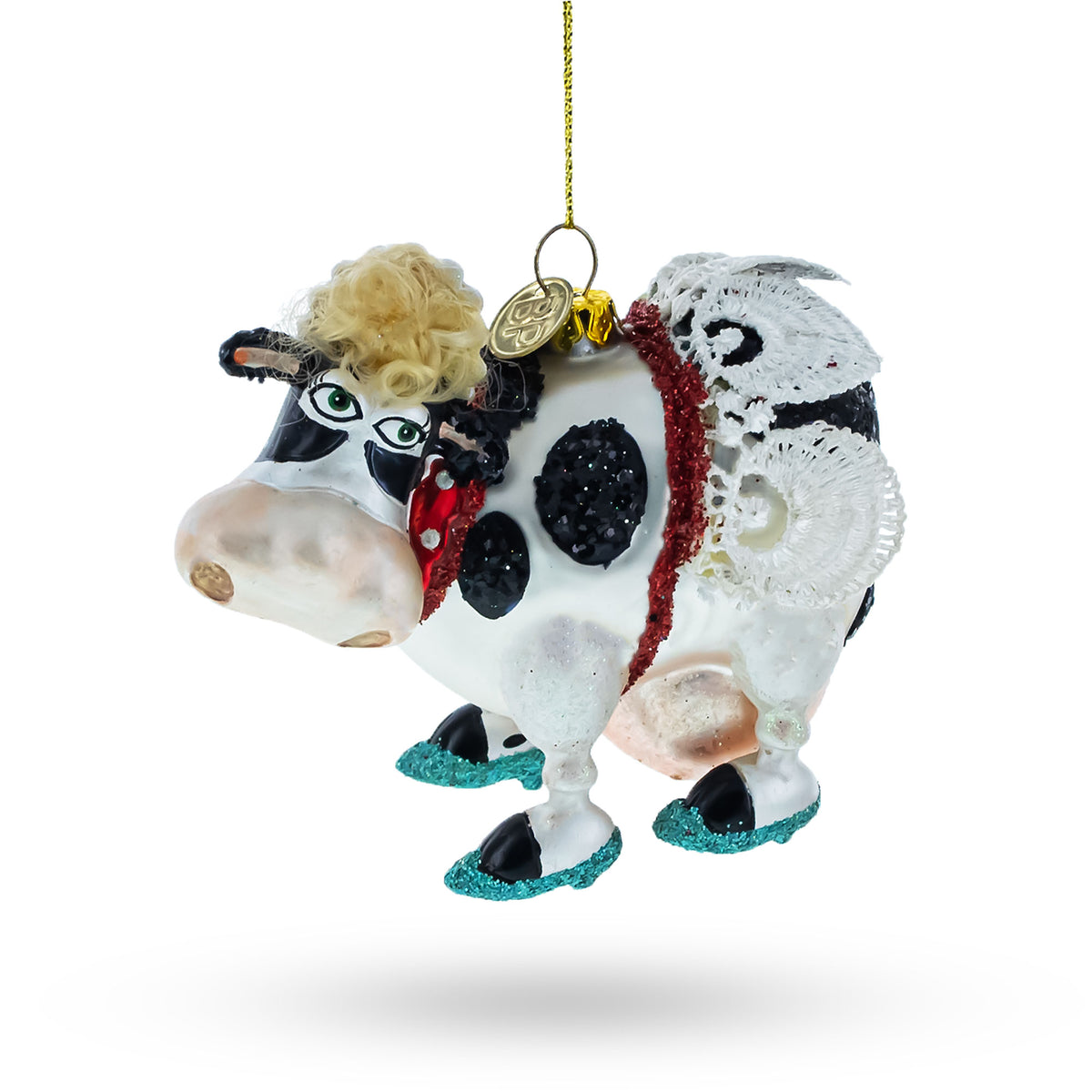 Buy Fantastical Cow Sporting Wings - Blown Glass Christmas Ornament ...