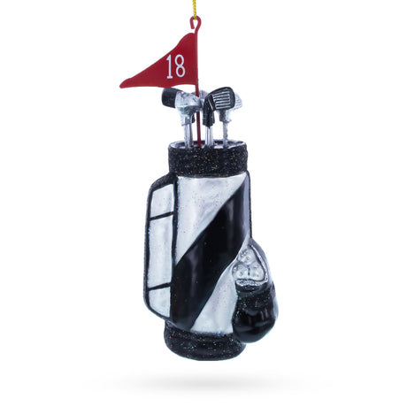 Glass Sporty Golf Bag with Clubs Blown Glass Christmas Ornament in Multi color