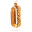 Glass Savory Hot Dog Delight Blown Glass Christmas Ornament in Multi color