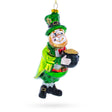 Glass Lucky Leprechaun with Pot of Gold Glass Christmas Ornament in Multi color