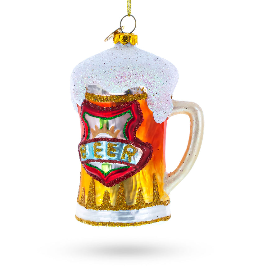 Glass Frothy Beer Stein Blown Glass Christmas Ornament in Multi color