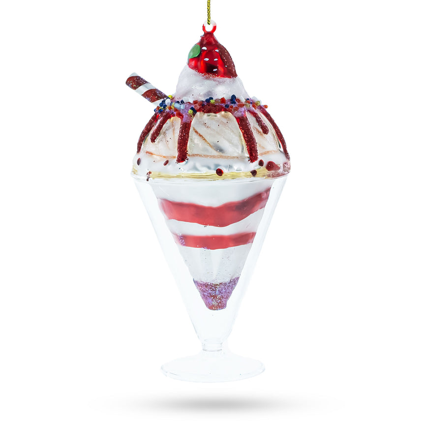 Glass Delectable Dessert Cake Blown Glass Christmas Ornament in Multi color