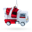 Glass Rugged Concrete Mixer Blown Glass Christmas Ornament in White color