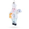 Glass Chef Santa Blown Glass Christmas Ornament in White color