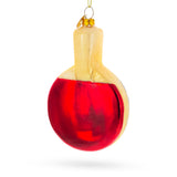 Glass Sporty Ping-Pong Paddle Blown Glass Christmas Ornament in Yellow color