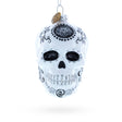 Glass Mystical White Skull Blown Glass Christmas Ornament in White color