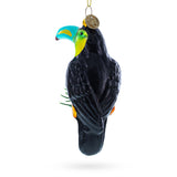 Colorful Toucan Bird - Blown Glass Christmas Ornament ,dimensions in inches: 4.5 x 1.7 x 1.7