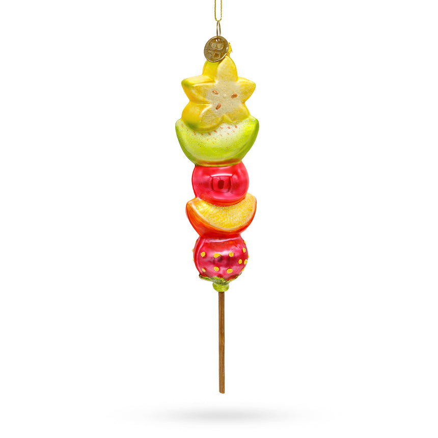 Glass Fruit Medley on a Stick Blown Glass Christmas Ornament in Multi color