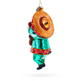 Chihuahua Dog in Sombrero Playing Guitar Blown Glass Christmas Ornament ,dimensions in inches: 5.6 x 2.4 x 2.4