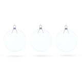 Glass Flat Disc Clear Blown Glass Christmas Ornament in Clear color Disc