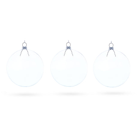 Glass Flat Disc Clear Blown Glass Christmas Ornament in Clear color Disc