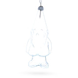 Glass Whimsical Enchanted Gnome Clear Glass Christmas Ornament in Clear color