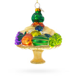 Sumptuous Fruit Platter Blown Glass Christmas Ornament ,dimensions in inches: 4.35 x 3.45 x