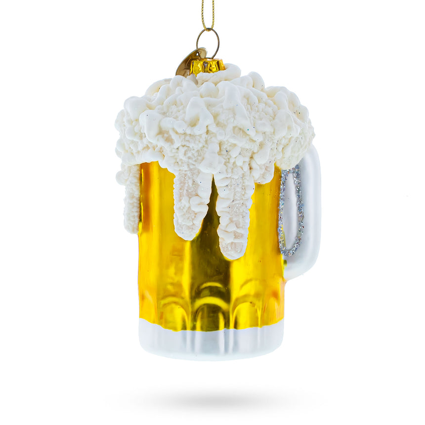 Glass Frothy Beer Mug Blown Glass Christmas Ornament in Multi color