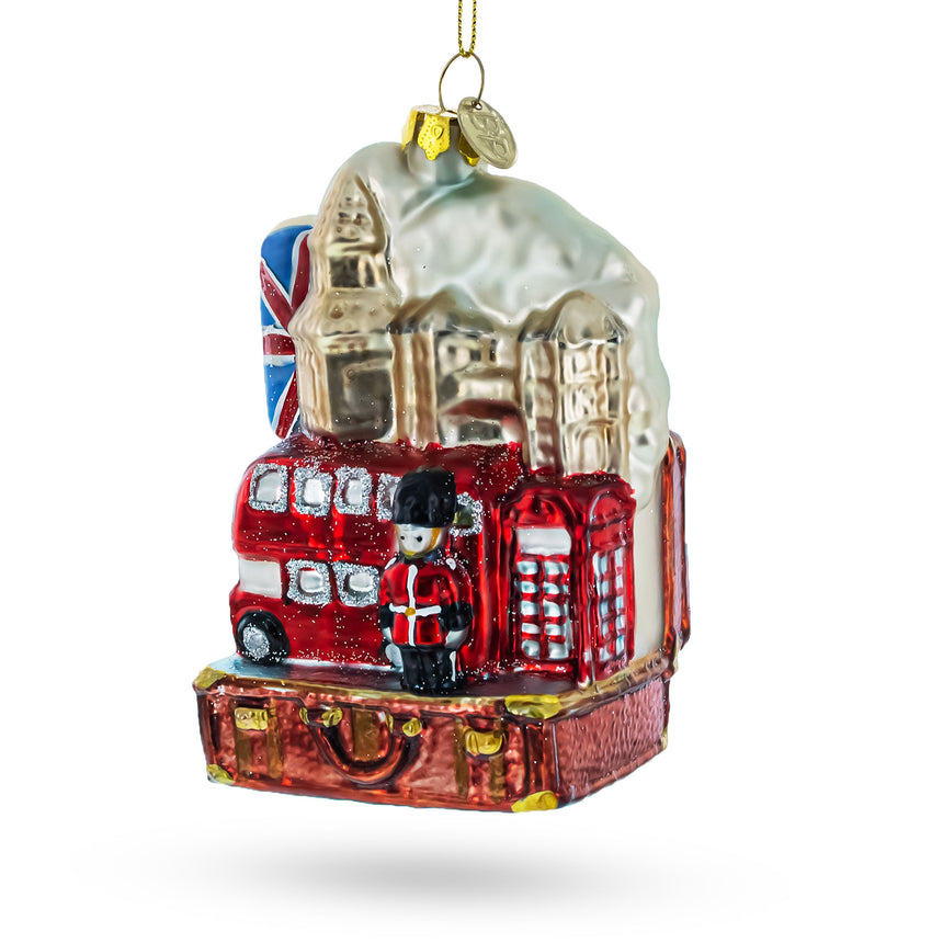 Glass Landmarks in London, United Kingdom Glass Christmas Ornament in Multi color