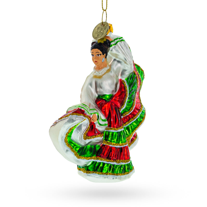 Glass Traditional Dancer Blown Glass Christmas Ornament in Multi color