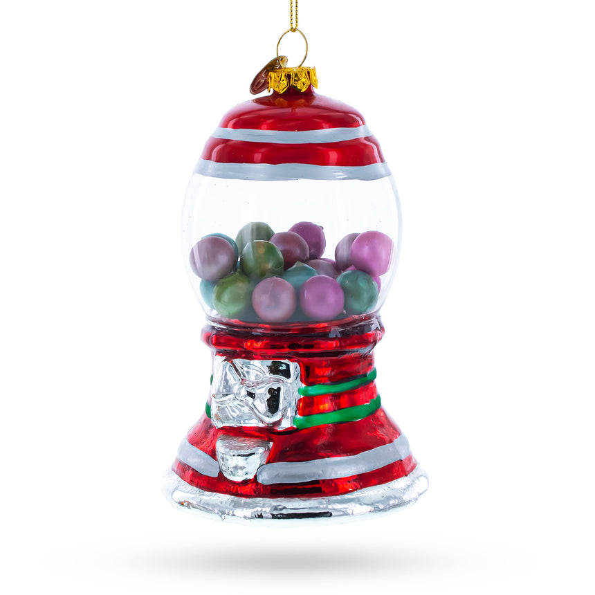 Glass Nostalgic Gumball Machine Blown Glass Christmas Ornament in Multi color