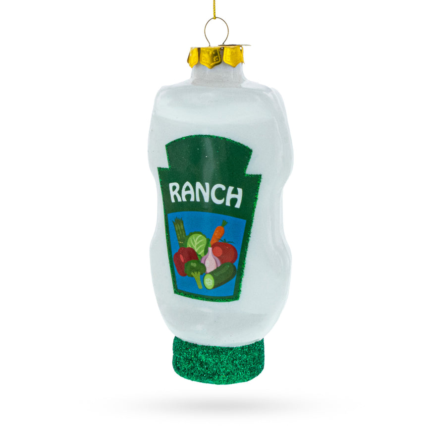 Glass Delicious Ranch Dressing Blown Glass Christmas Ornament in Multi color