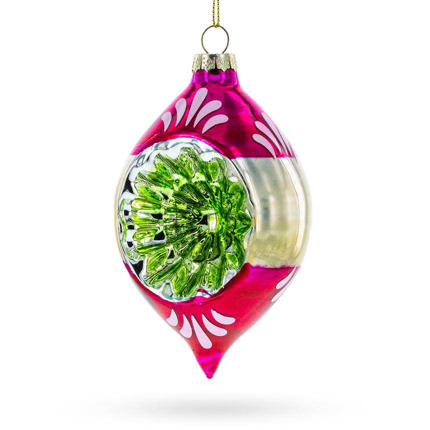 Glass Vintage Tinsel Retro-Inspired Blown Glass Christmas Ornament in Multi color Rhombus