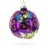 Glass Purple Jewel Butterfly Glass Ball Christmas Ornament in Purple color