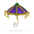 Glass Whimsical Purple Umbrella with Beaded Accents Christmas Ornament in Multi color