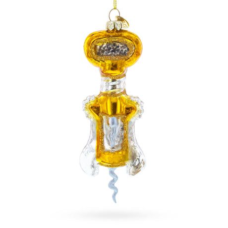 Glass Gold and Silver Corkscrew Glass Christmas Ornament in Multi color