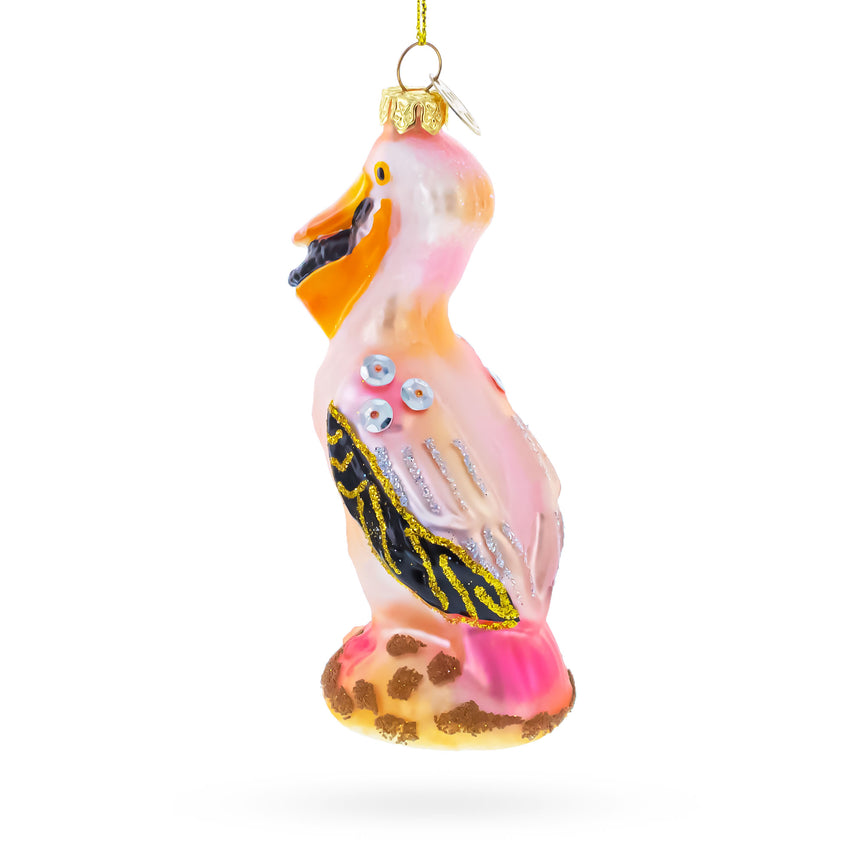 Pelican Glass Christmas Ornament ,dimensions in inches:  x  x