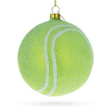 Glass Tennis Ball Blown Glass Christmas Ornament in Green color Round