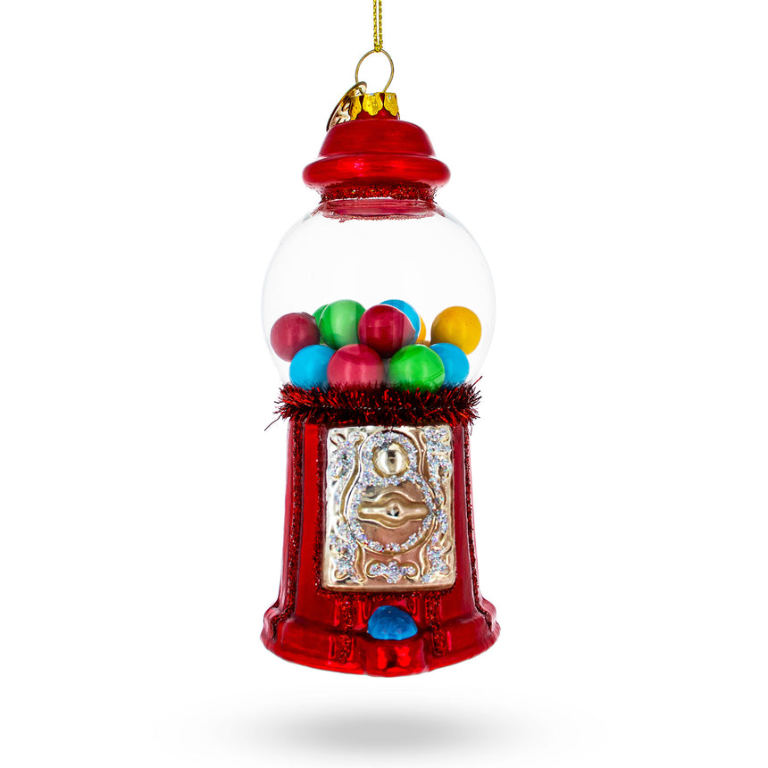 Glass Sweet Candy Vending Machine Blown Glass Christmas Ornament in Red color