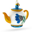 Glass Elegantly Decorated Teapot Blown Glass Christmas Ornament in Multi color