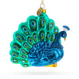 Glass Chic Peacock Blown Glass Christmas Ornament in Multi color