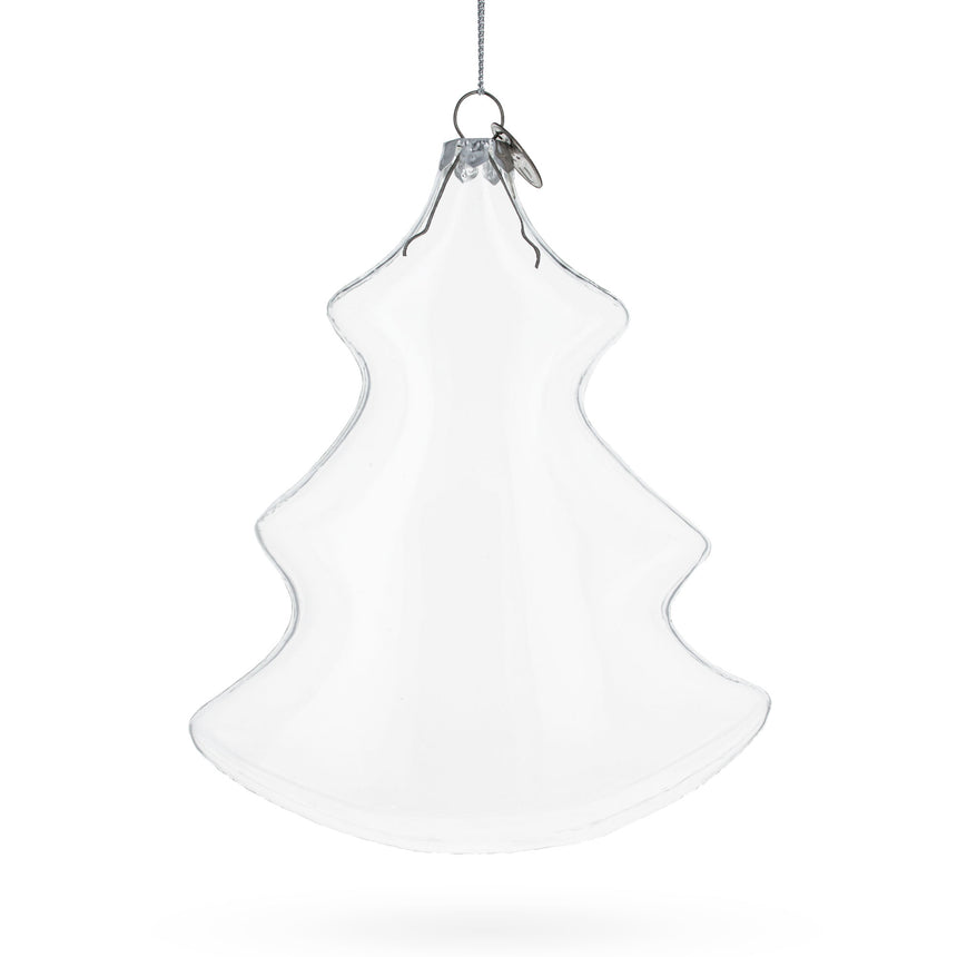 Glass Elegant Christmas Tree Clear Blown Glass Christmas Ornament in Clear color Triangle