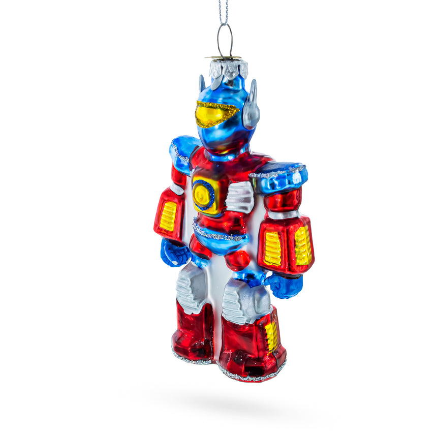 Glass Shape-Shifting Robot Blown Glass Christmas Ornament in Multi color