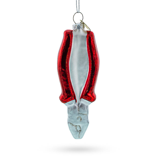 Glass Handyman's Dream: Pliers Blown Glass Christmas Ornament in Multi color