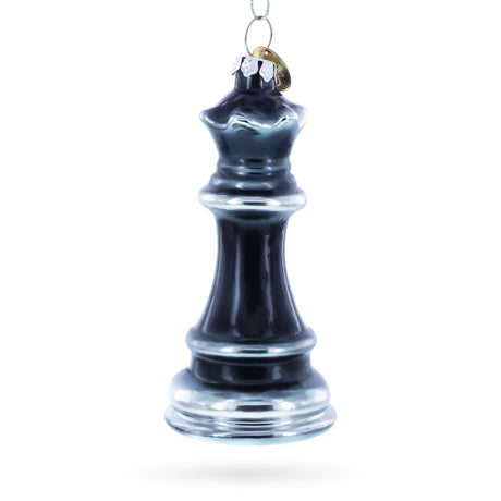 Glass Striking Chess Quin Blown Glass Christmas Ornament in Black color