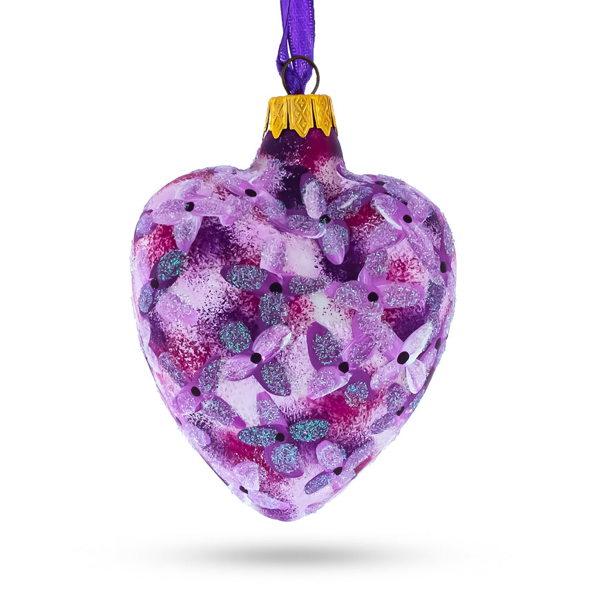 Our First Christmas Heart Glass Christmas OrnamentUkraine ,dimensions in inches: 3.3 x 3 x 1.85